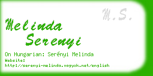 melinda serenyi business card