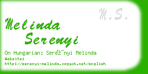 melinda serenyi business card